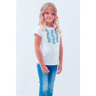 Embroidered tee-shirt for girl "Journey of Blue Rose"